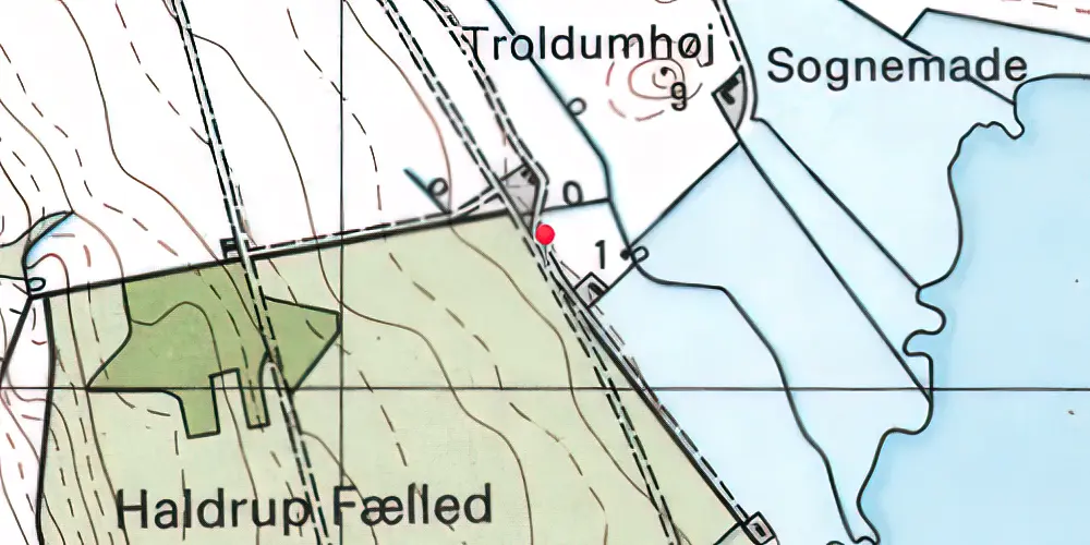 Historisk kort over Haldrup Strand Trinbræt Historisk kort over Haldrup Strand Trinbræt