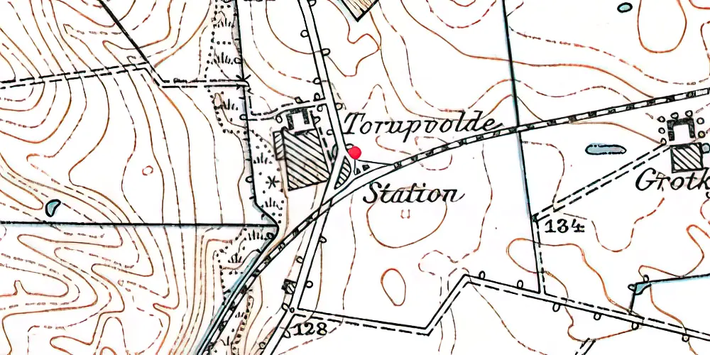 Historisk kort over Torupvolde Station Historisk kort over Torupvolde Station