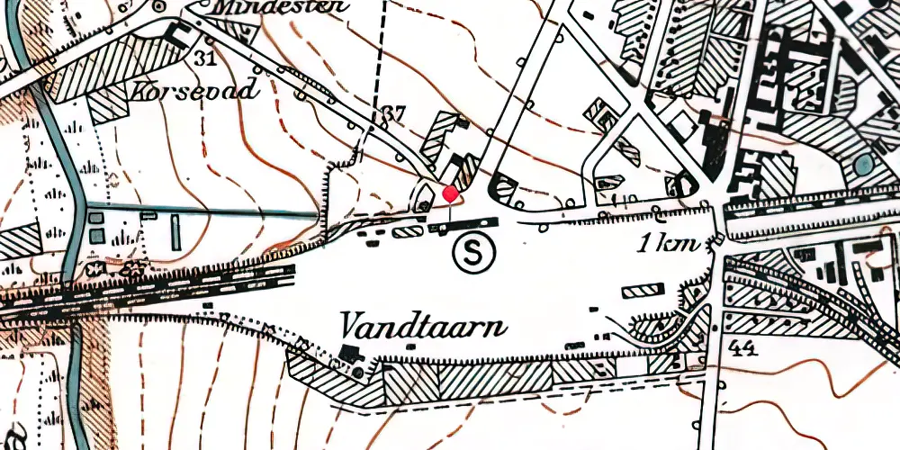 Historisk kort over Ringsted Station