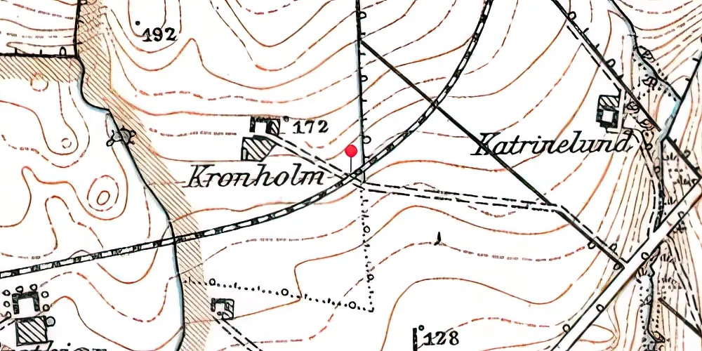 Historisk kort over Kronholm Trinbræt