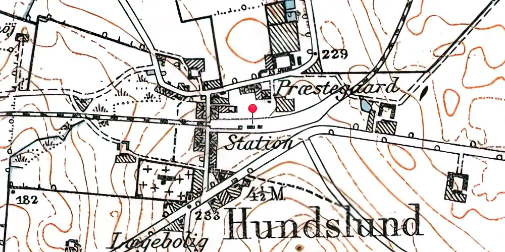 Historisk kort over Hundslund Station Historisk kort over Hundslund Station