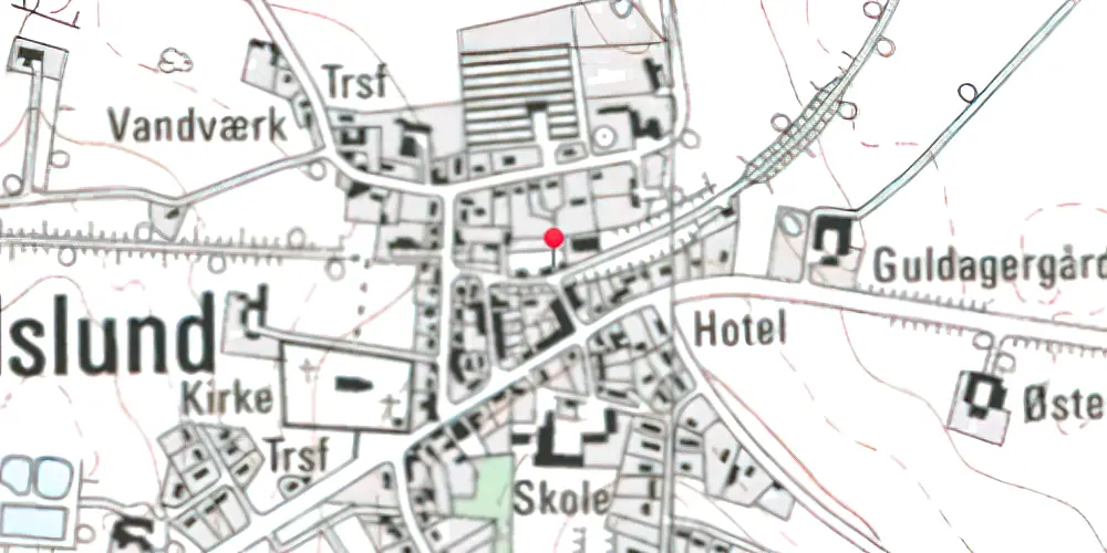 Historisk kort over Hundslund Station Historisk kort over Hundslund Station