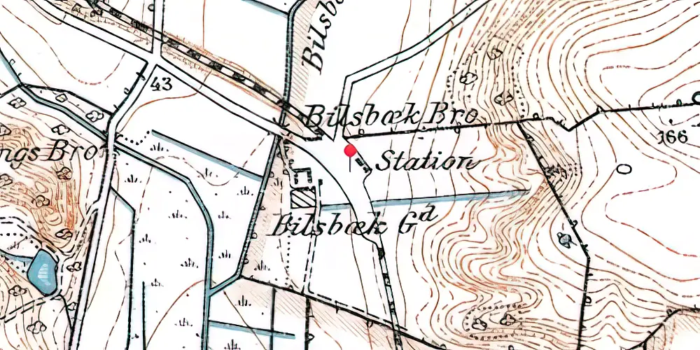 Historisk kort over Bilsbæk Station Historisk kort over Bilsbæk Station