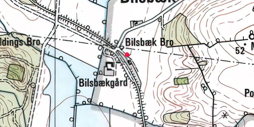 Historisk kort over Bilsbæk Station Historisk kort over Bilsbæk Station