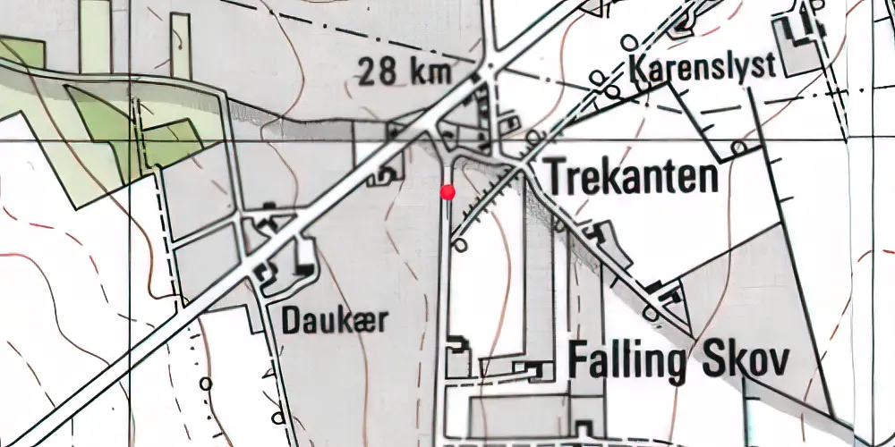 Historisk kort over Trekanten Trinbræt Historisk kort over Trekanten Trinbræt
