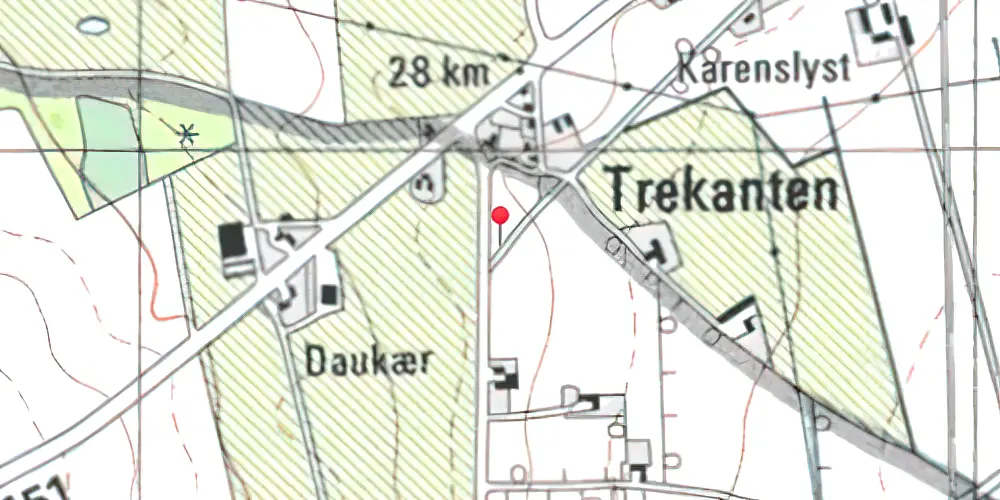 Historisk kort over Trekanten Trinbræt Historisk kort over Trekanten Trinbræt