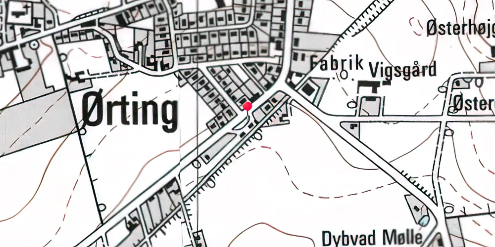 Historisk kort over Ørting Station Historisk kort over Ørting Station