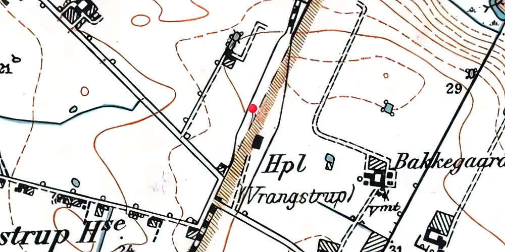 Historisk kort over Vrangstrup Station Historisk kort over Vrangstrup Station