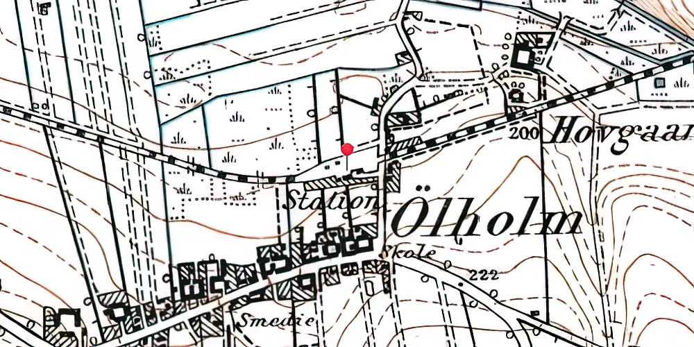 Historisk kort over Ølholm Station Historisk kort over Ølholm Station