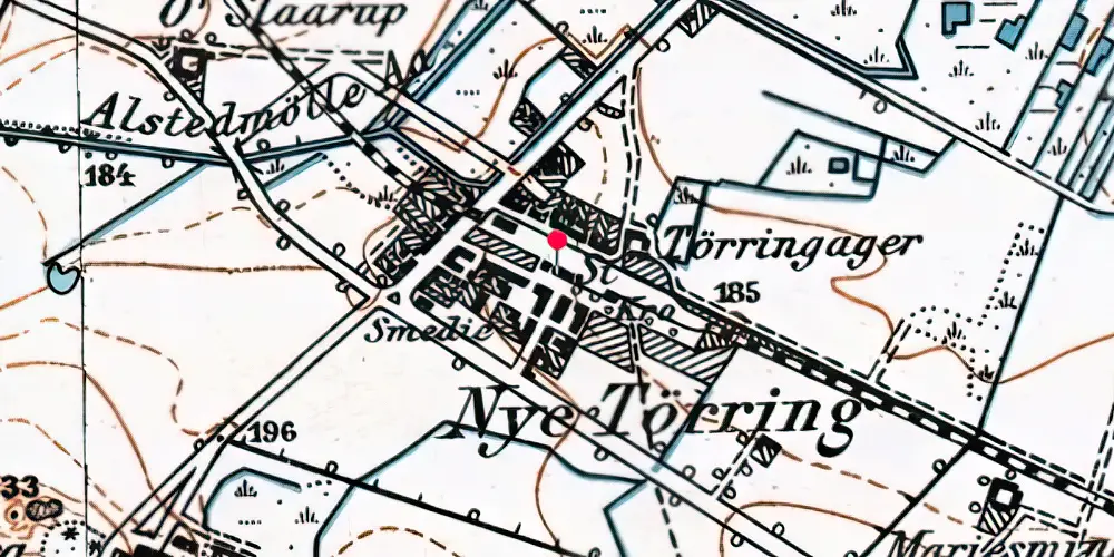 Historisk kort over Tørring Station Historisk kort over Tørring Station