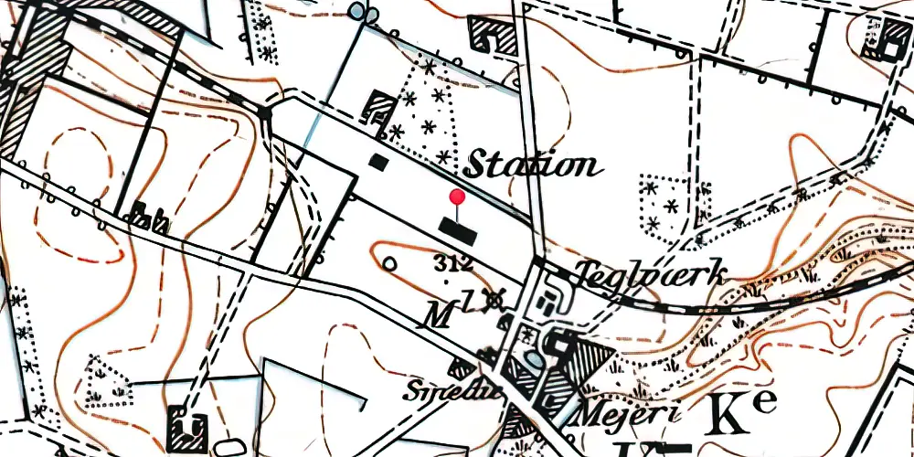 Historisk kort over Vonge Station Historisk kort over Vonge Station