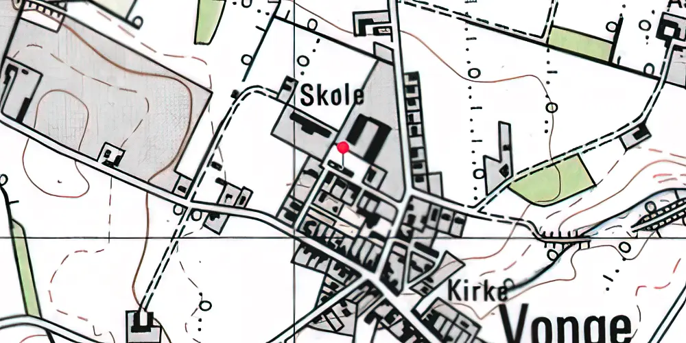 Historisk kort over Vonge Station Historisk kort over Vonge Station