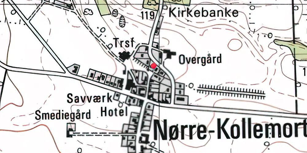 Historisk kort over Kollemorten Station Historisk kort over Kollemorten Station