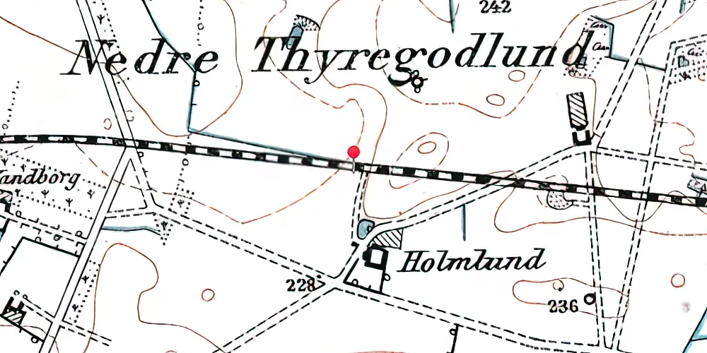 Historisk kort over Thyregodlund Trinbræt Historisk kort over Thyregodlund Trinbræt