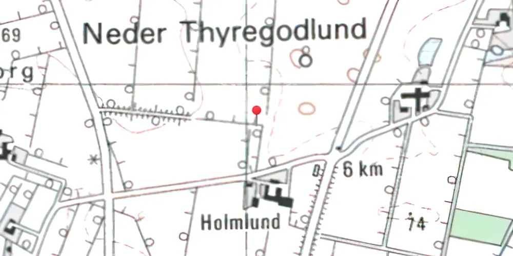 Historisk kort over Thyregodlund Trinbræt Historisk kort over Thyregodlund Trinbræt