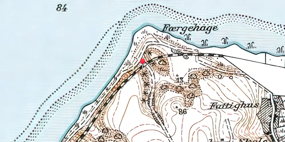 Historisk kort over Ved badestranden Trinbræt (uofficielt)