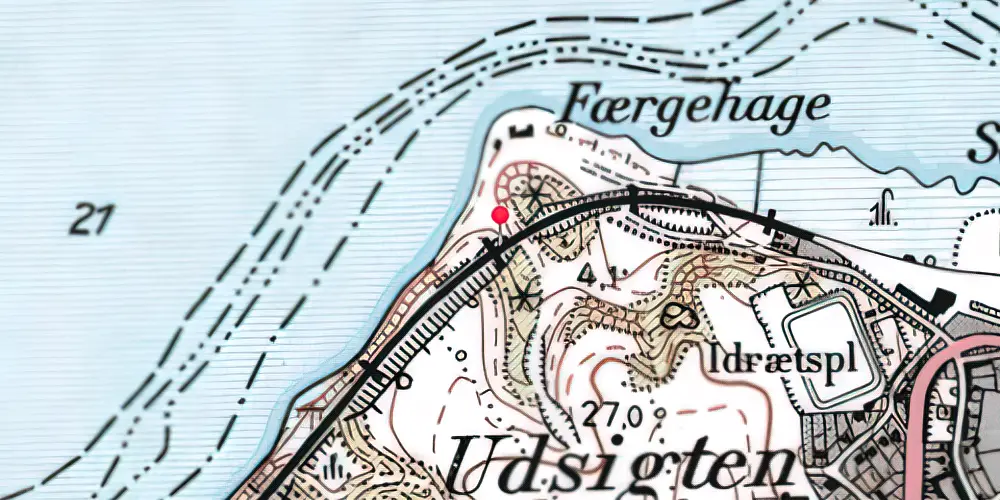 Historisk kort over Ved badestranden Trinbræt (uofficielt)