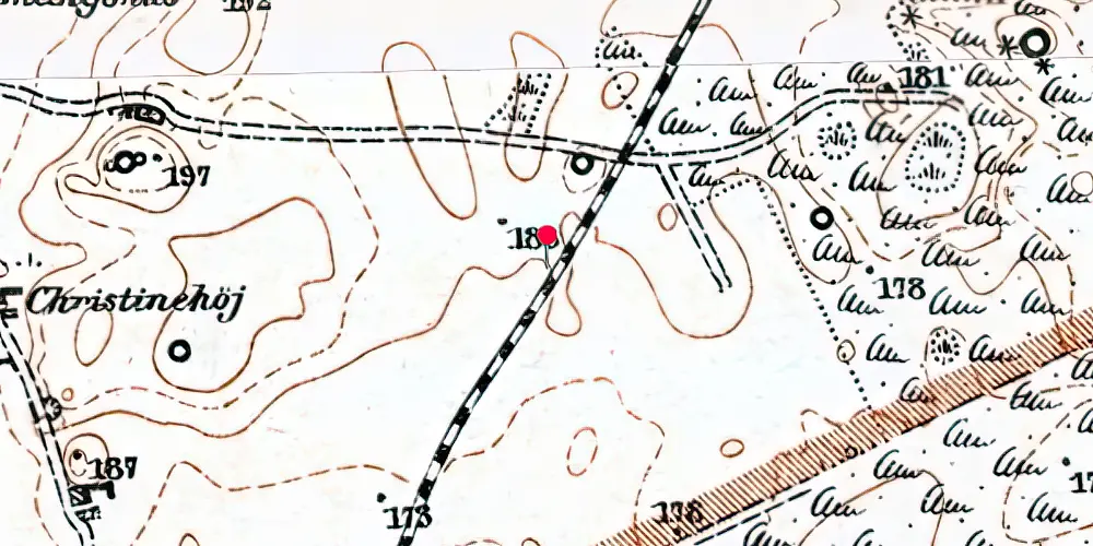 Historisk kort over Fjelsted Trinbræt