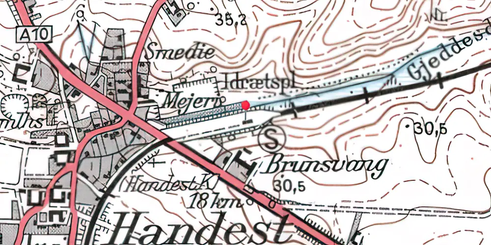 Historisk kort over Handest Station Historisk kort over Handest Station