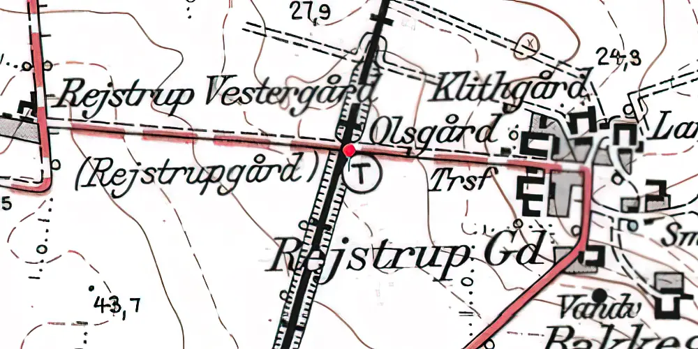 Historisk kort over Rejstrupgård Trinbræt Historisk kort over Rejstrupgård Trinbræt