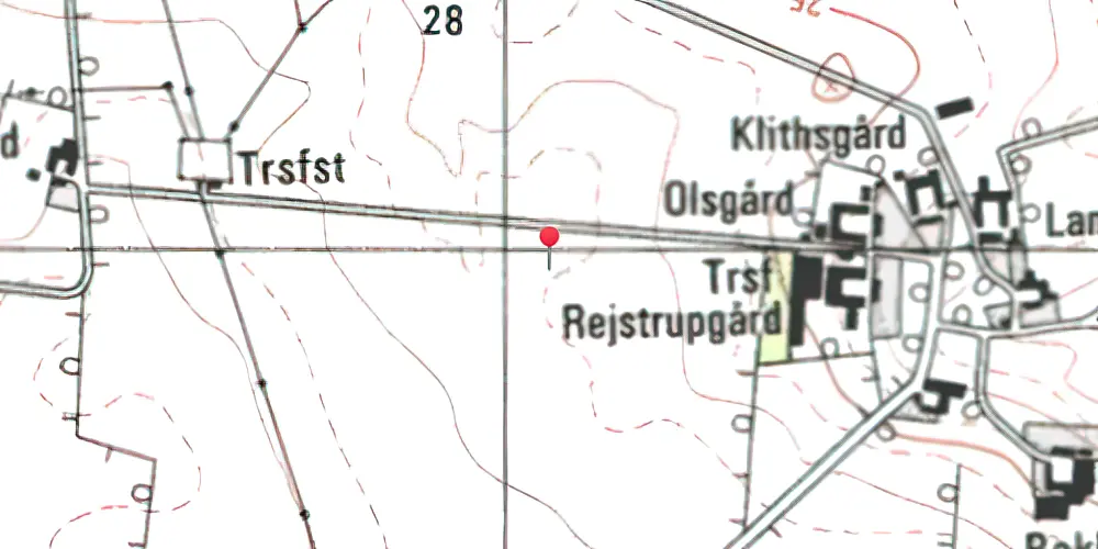 Historisk kort over Rejstrupgård Trinbræt