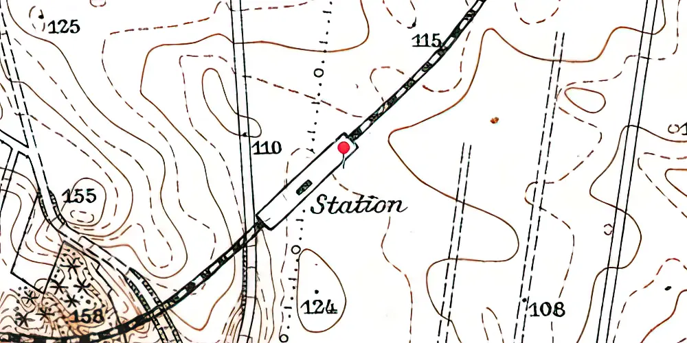Historisk kort over Sønderbæk Station Historisk kort over Sønderbæk Station