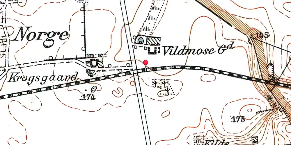 Historisk kort over Villemosegård Trinbræt (uofficielt)