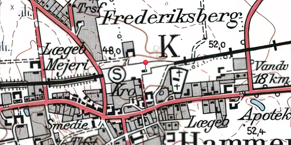 Historisk kort over Hammershøj Station Historisk kort over Hammershøj Station