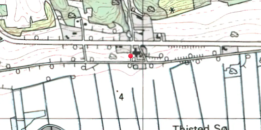 Historisk kort over Hauggaard Trinbræt med Sidespor