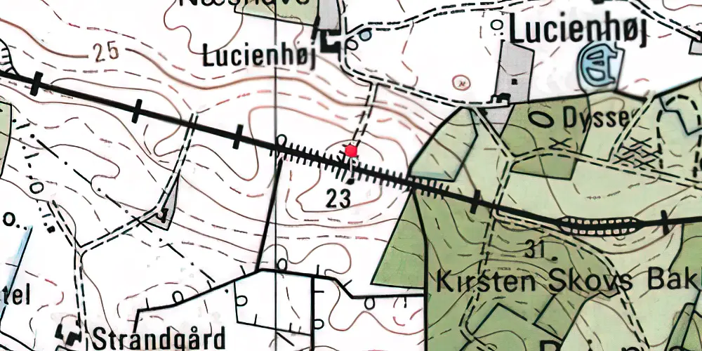 Historisk kort over Lucienhøj Trinbræt Historisk kort over Lucienhøj Trinbræt