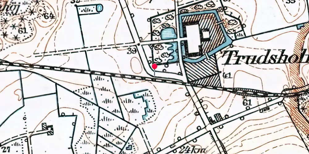 Historisk kort over Trudsholm Trinbræt