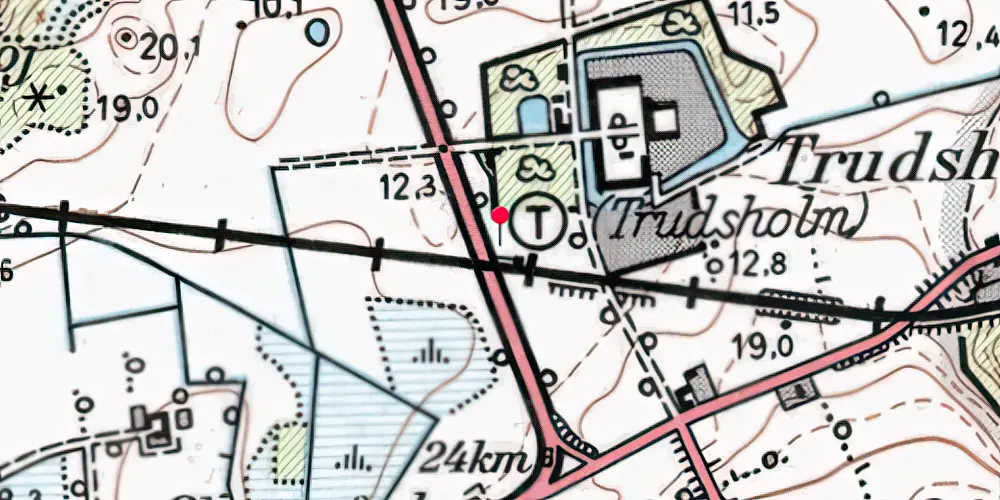 Historisk kort over Trudsholm Trinbræt Historisk kort over Trudsholm Trinbræt