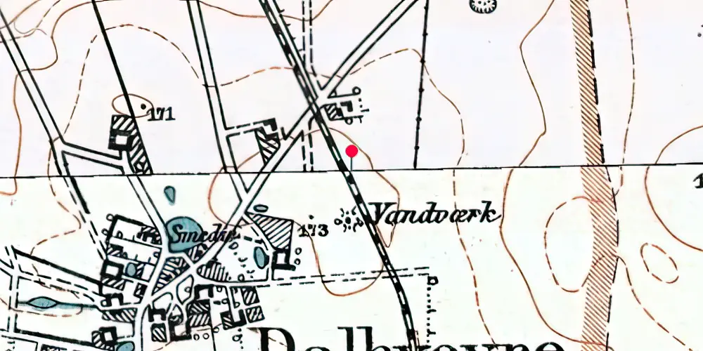 Historisk kort over Dalbyneder Trinbræt Historisk kort over Dalbyneder Trinbræt