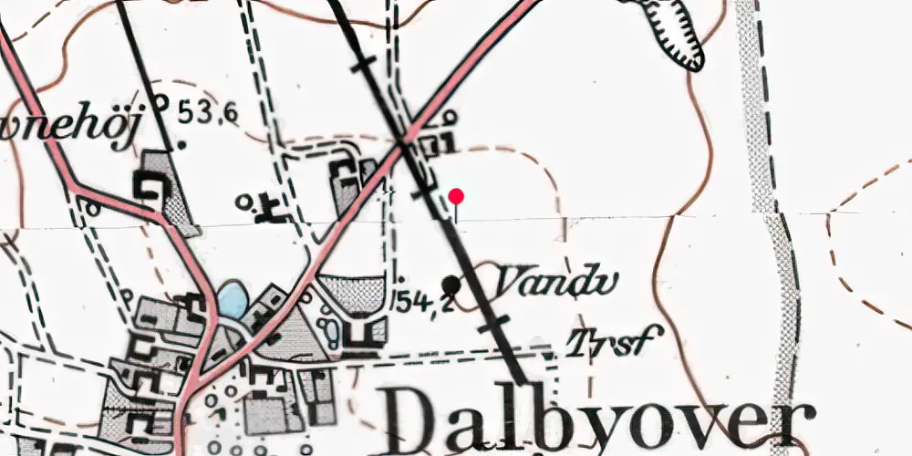 Historisk kort over Dalbyneder Trinbræt Historisk kort over Dalbyneder Trinbræt
