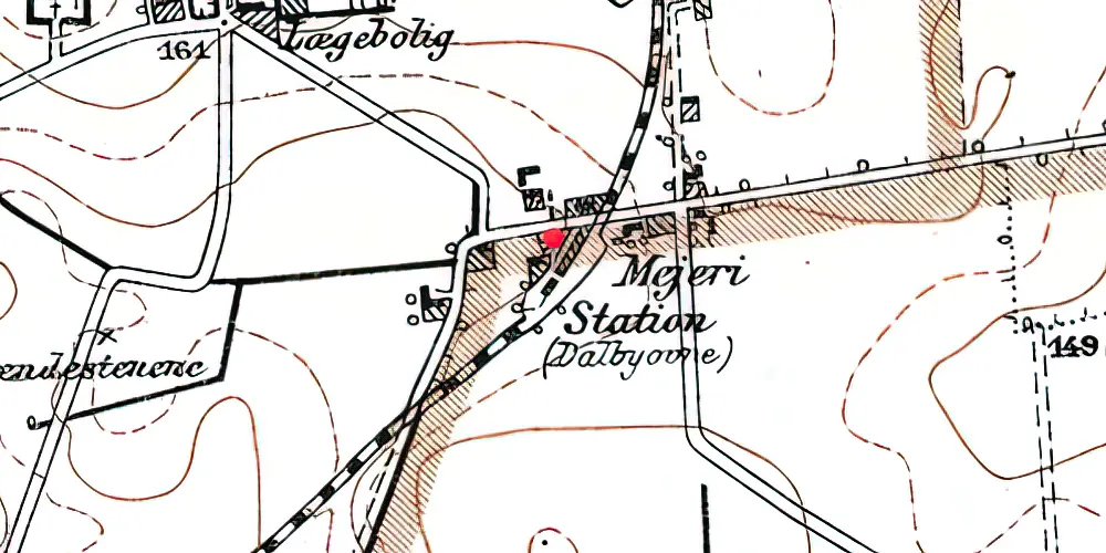 Historisk kort over Dalbyover Station Historisk kort over Dalbyover Station
