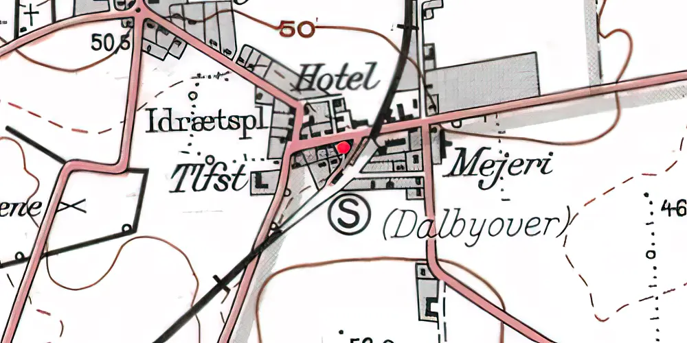 Historisk kort over Dalbyover Station Historisk kort over Dalbyover Station