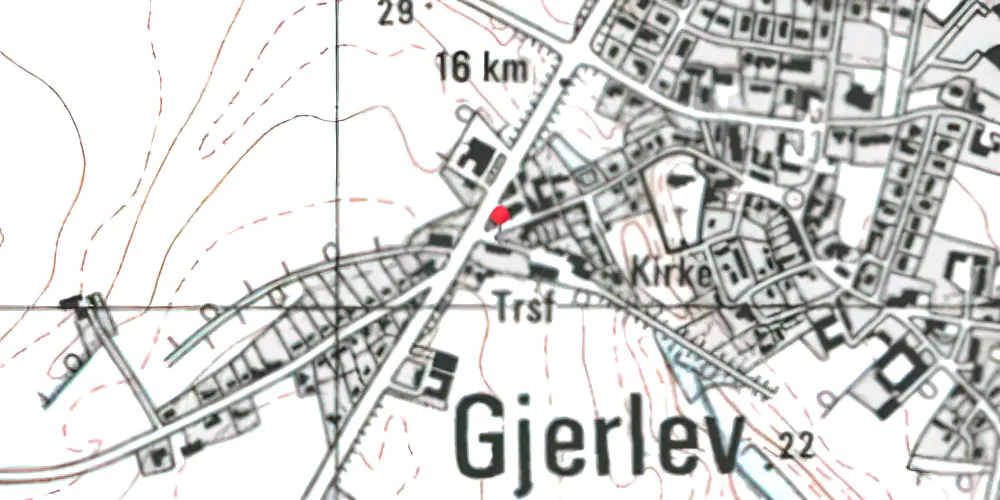 Historisk kort over Gjerlev Station Historisk kort over Gjerlev Station