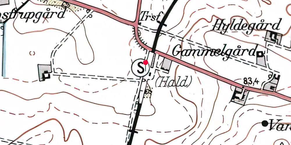Historisk kort over Hald Station Historisk kort over Hald Station