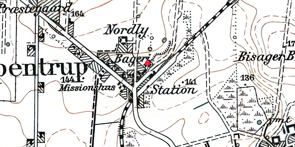 Historisk kort over Spentrup Station Historisk kort over Spentrup Station