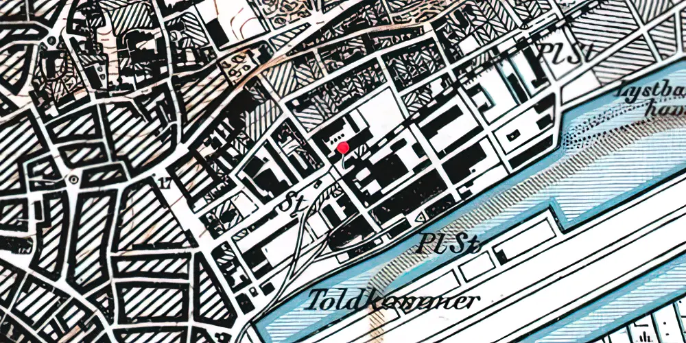 Historisk kort over Randers Privatbanestation Historisk kort over Randers Privatbanestation