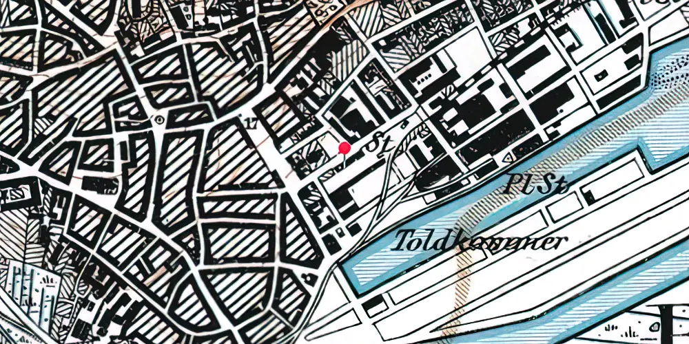 Historisk kort over Hadsundbanegården (Randers) Station Historisk kort over Hadsundbanegården (Randers) Station