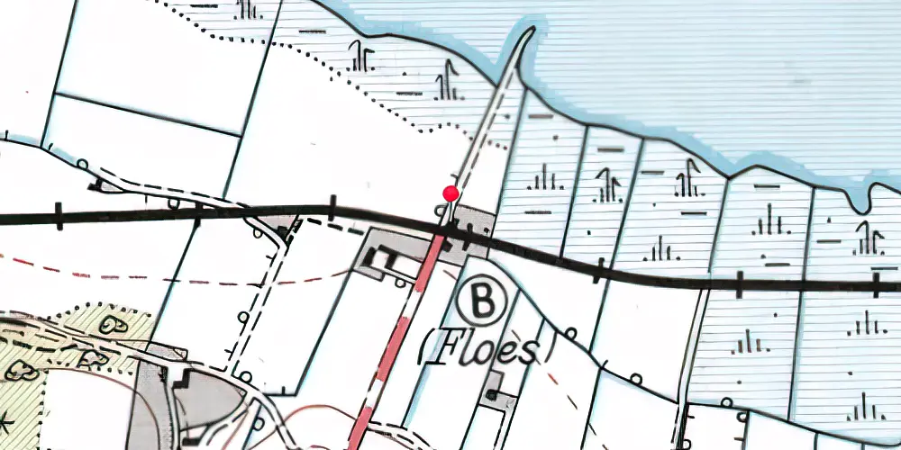 Historisk kort over Floes Billetsalgssted Historisk kort over Floes Billetsalgssted