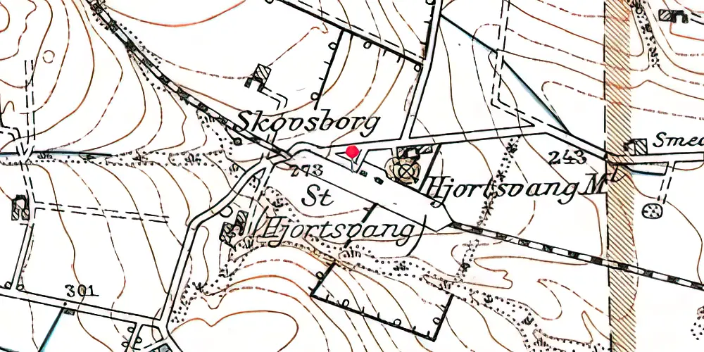 Historisk kort over Hjortsvang Station Historisk kort over Hjortsvang Station