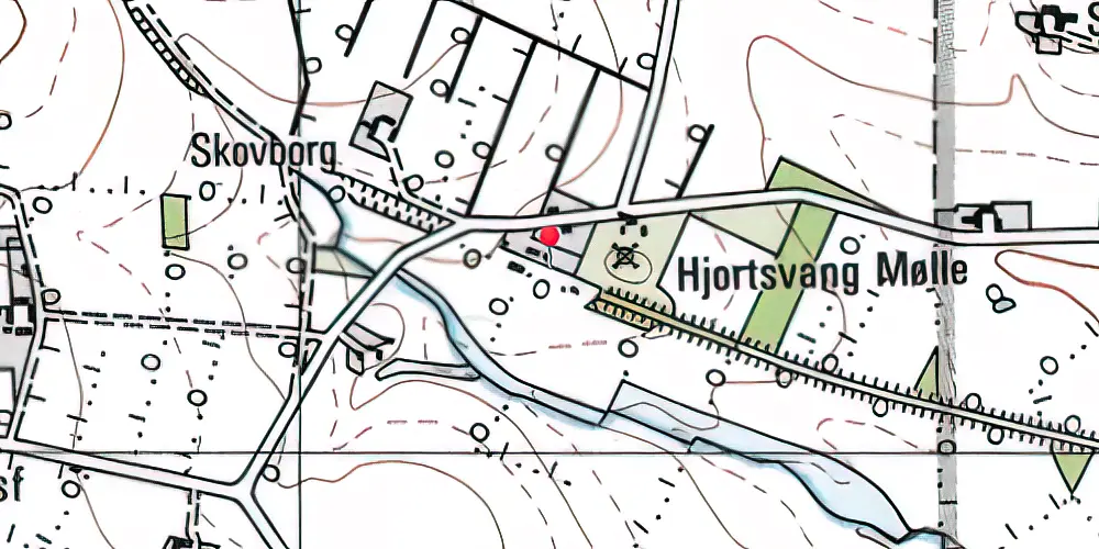 Historisk kort over Hjortsvang Station