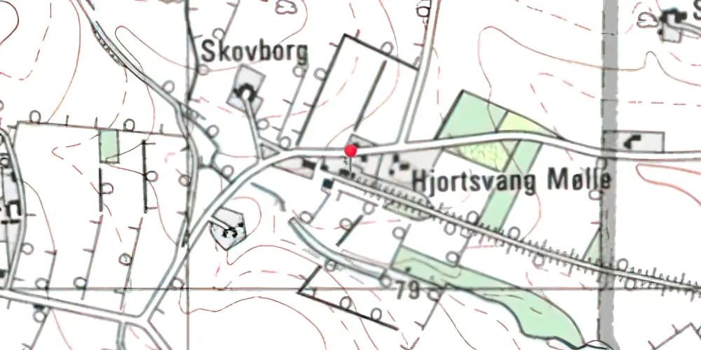 Historisk kort over Hjortsvang Station Historisk kort over Hjortsvang Station