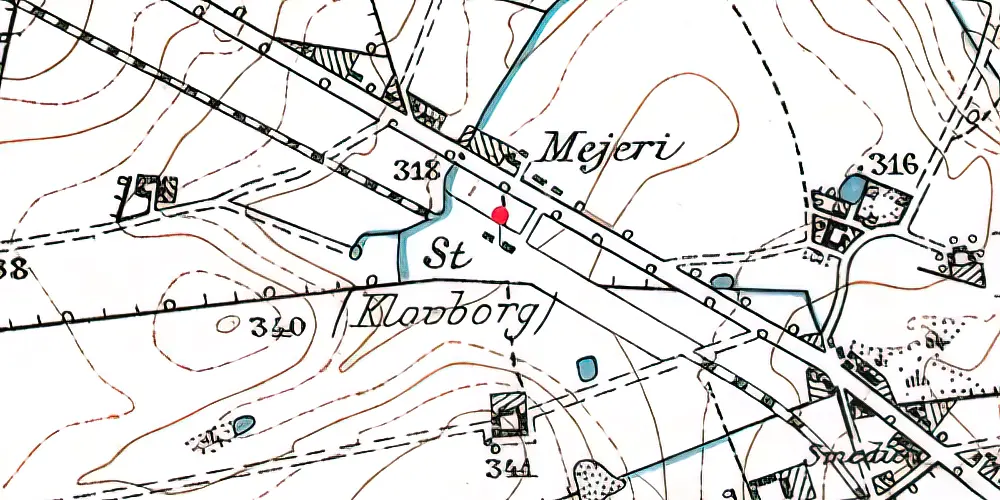 Historisk kort over Klovborg Station Historisk kort over Klovborg Station