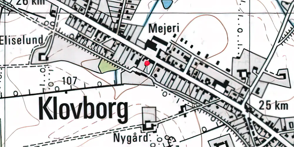 Historisk kort over Klovborg Station Historisk kort over Klovborg Station