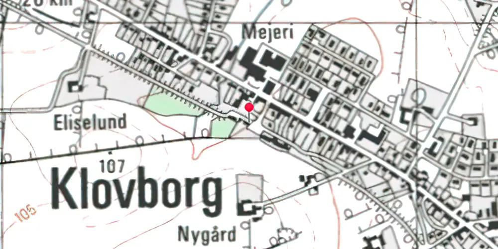 Historisk kort over Klovborg Station Historisk kort over Klovborg Station