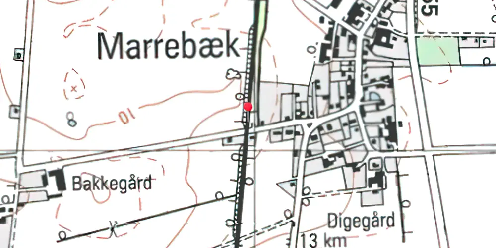 Historisk kort over Marrebæk Sidespor Historisk kort over Marrebæk Sidespor