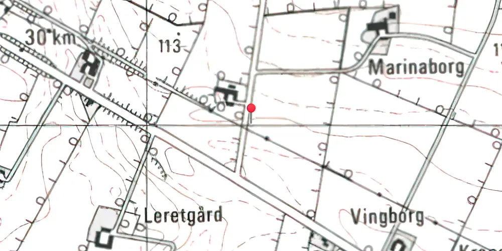 Historisk kort over Lerret Trinbræt Historisk kort over Lerret Trinbræt